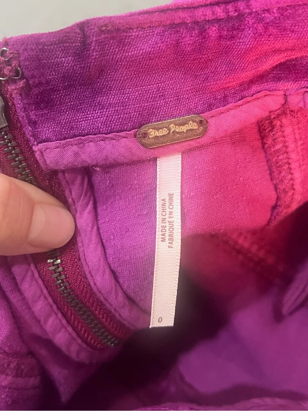 Free People Velvet Mini Skirt in Vibrant Magenta
